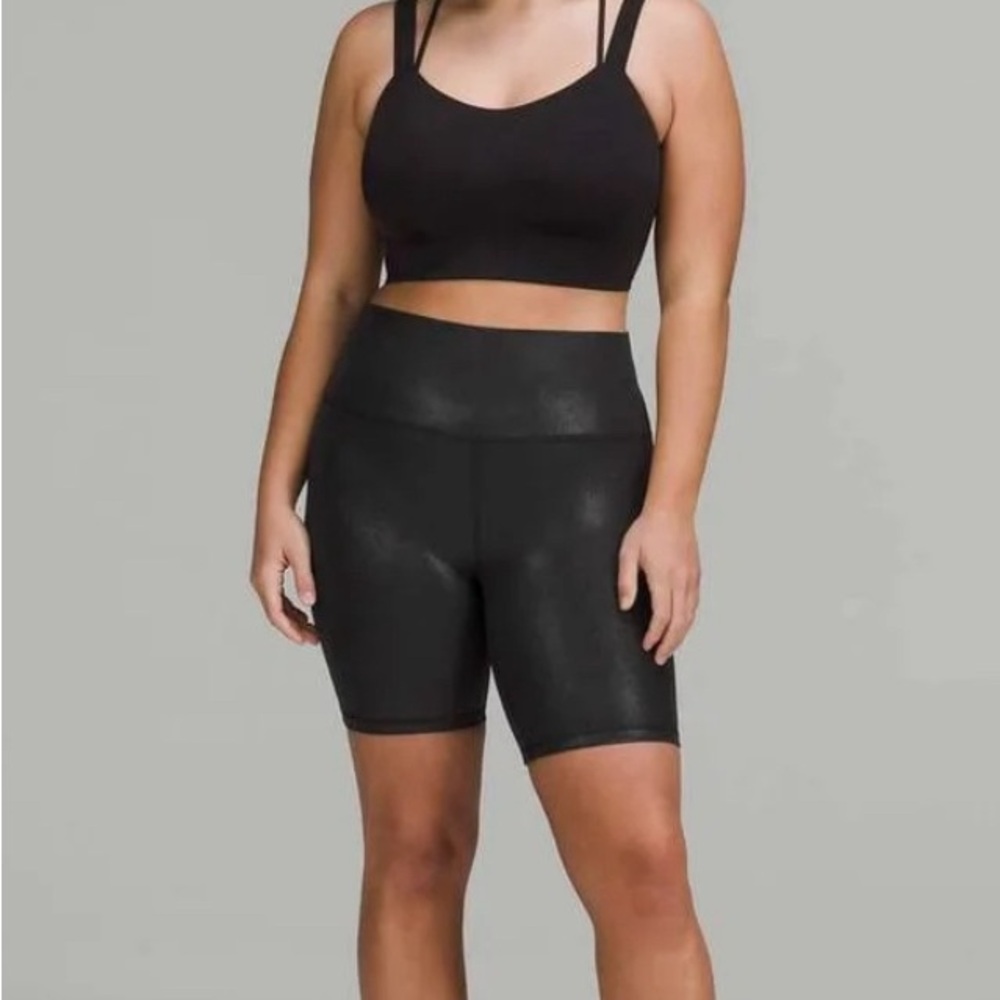 Lululemon Athletica Black Shine Bike Shorts High-Rise